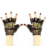 Steampunk Rock Locomotive Half Finger Gloves
