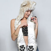 Faux Fur Cartoon Animal Hat Set for Women