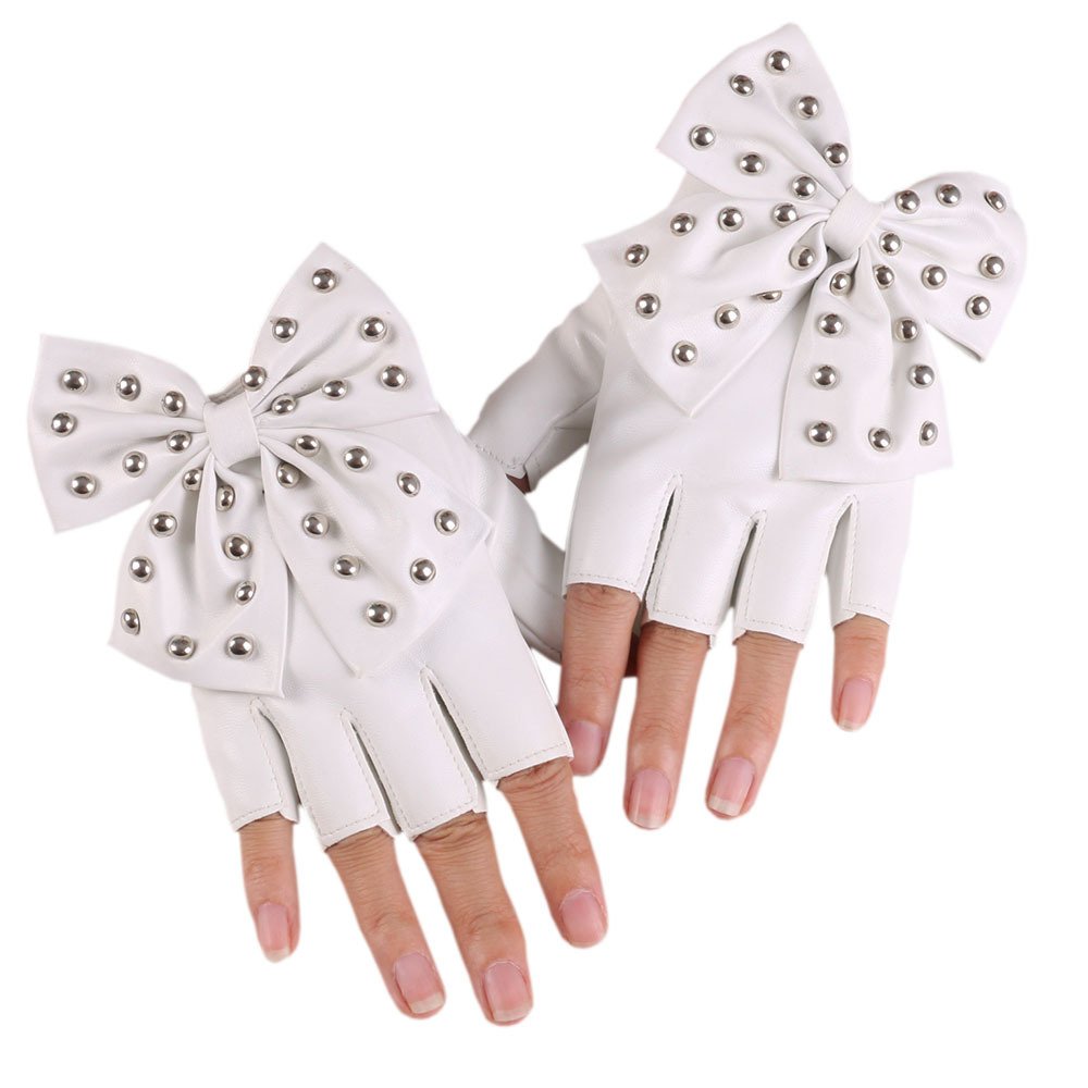 Fashion Faux Leather Half Finger Gloves for Women