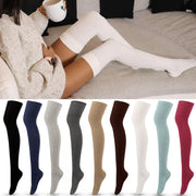 Retro-Style Cotton Thigh Socks for Women