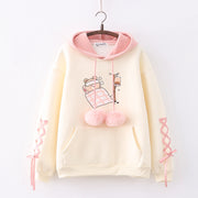 Cute Cartoon Fleece Thickened Hoodie Sweatshirt