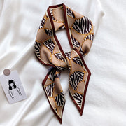 Leopard Pattern Silk Scarf for Women Fashion