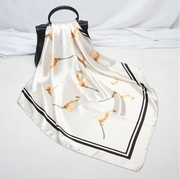 Elegant Floral Silk Scarf - Add a Pop of Color to Your Outfit
