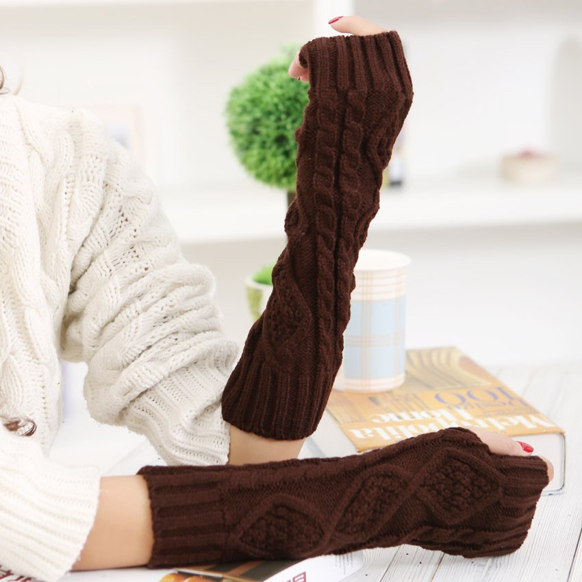 Warm Diamond Knit Gloves for Women