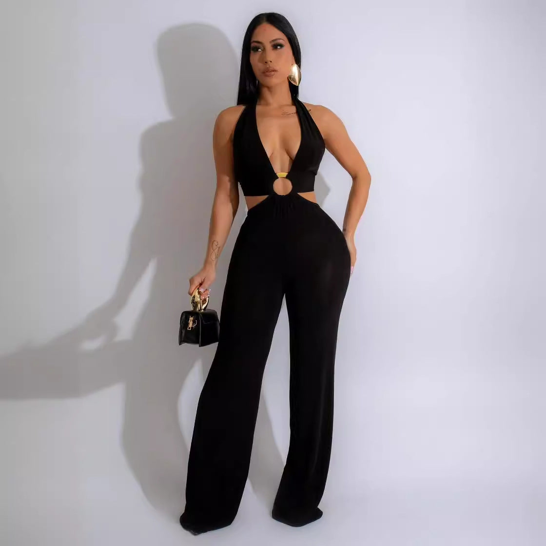 Women's Solid Color Casual Camisole Jumpsuit