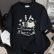 Cute Cat Print Cotton T‑Shirt – Soft, Breathable, Effortless Style