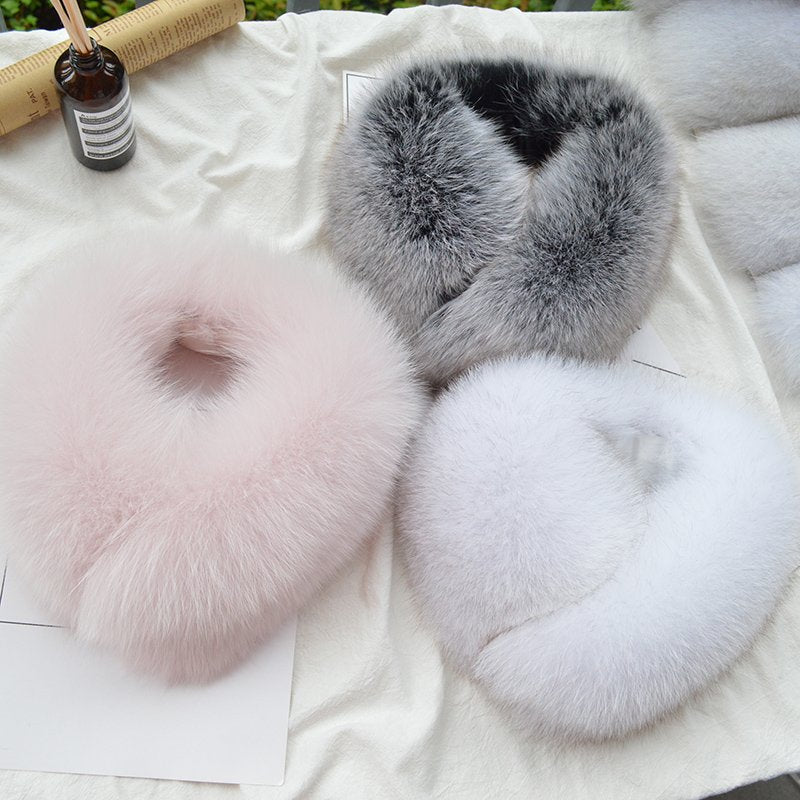 Warm Fox Fur Collar for Men & Women