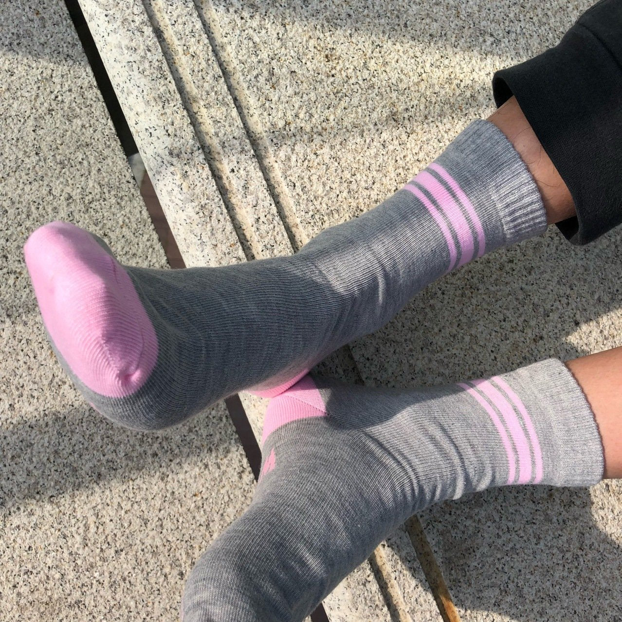 Trendy 3-Bar Cotton Socks for Women