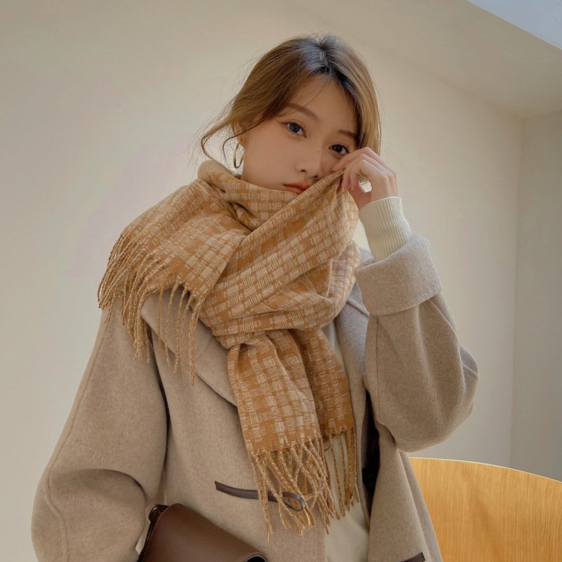 Cozy Plaid Shawl Scarf