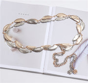 All-Match Leaf Metal Waist Chain for Women