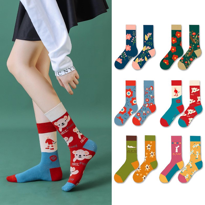 Adorable Cartoon Flower Stockings for Women