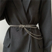 Silver Metal Chain Belt for Women