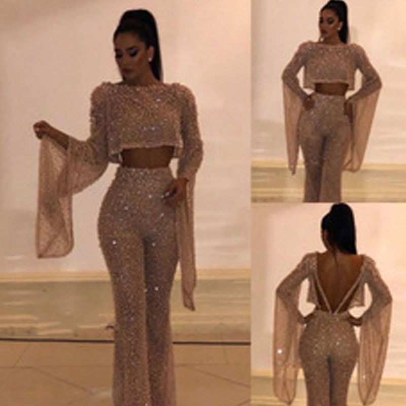 Sexy Long-sleeved Halter Jumpsuit