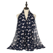 Chiffon Floral Print Headscarf for Women
