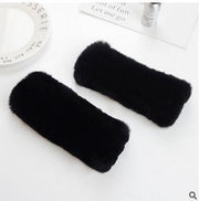 Warm Rabbit Fur Half Finger Gloves for Women