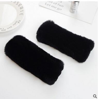 Warm Rabbit Fur Half Finger Gloves for Women