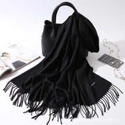 Warm Solid Color Cashmere Scarf for Women