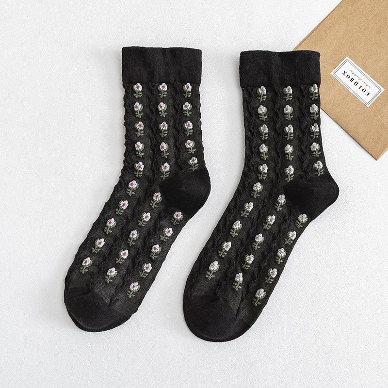 College Chic Floral Socks for Women