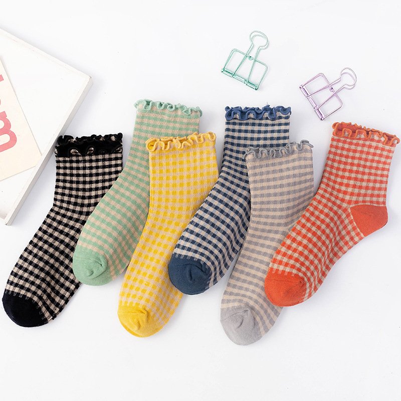 Lace Check Socks for Women - Breathable & Comfortable