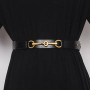 Women's Leather Belt - Adjustable Cowhide Horsebit Design