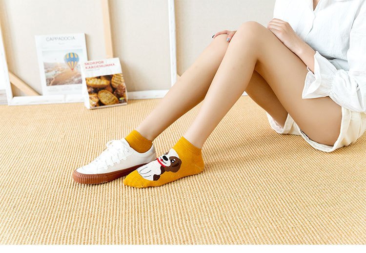Cute Cartoon Cat & Dog Socks for Women