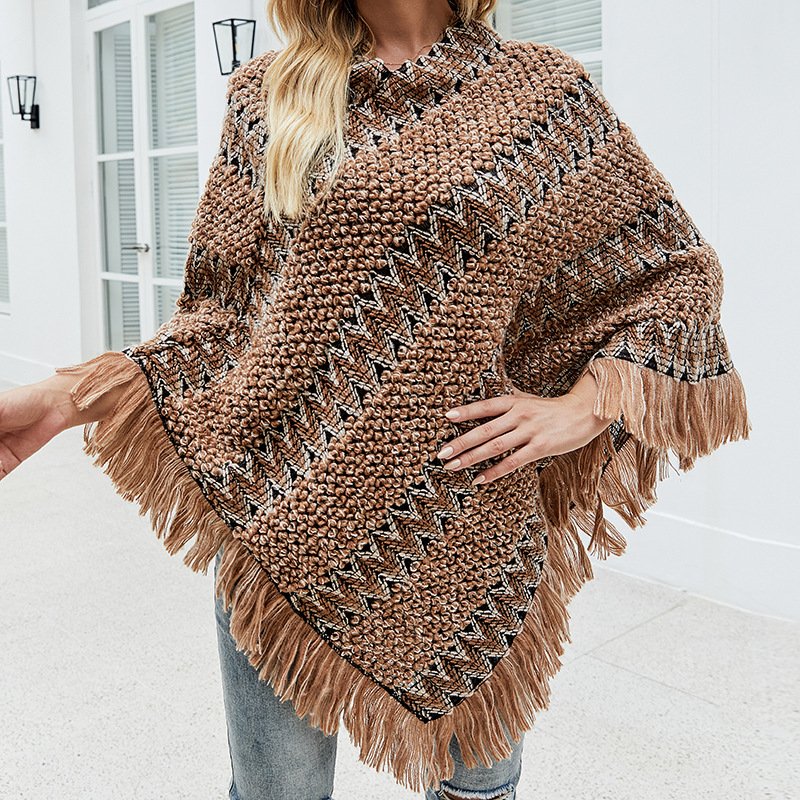 Cozy Striped Cloak Sweater