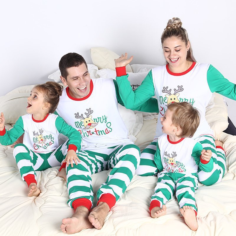 Cozy Family Striped Pajamas Set for Christmas