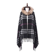 Warm Women's Wool Plaid Shawl Scarf