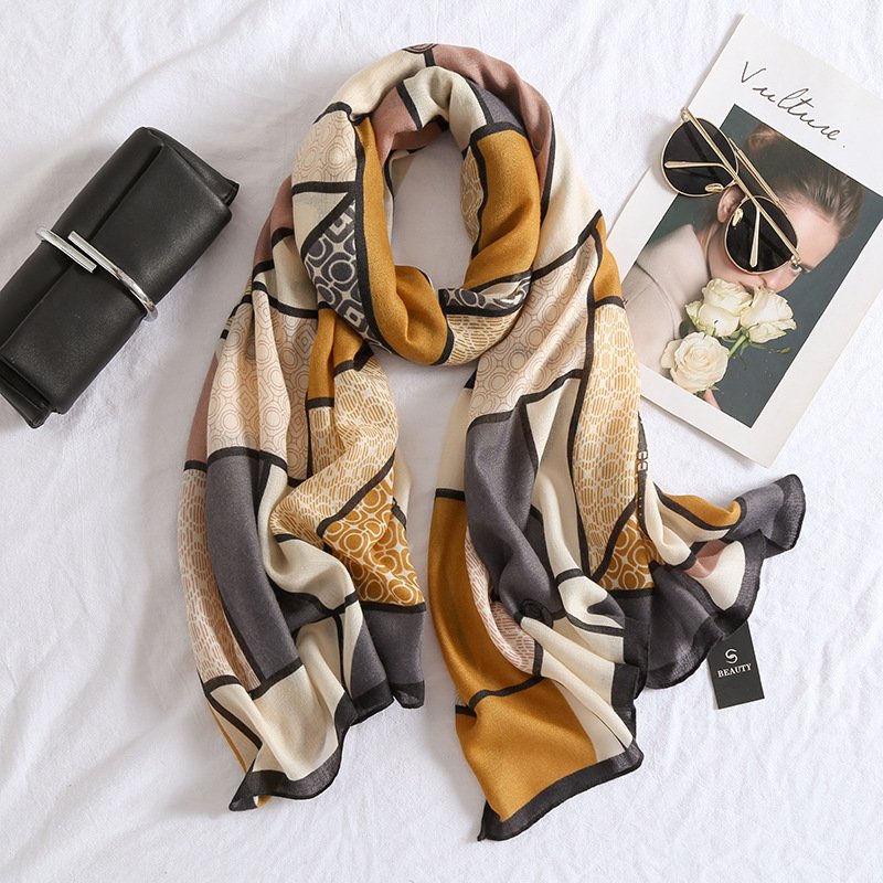Warm Wild Check Pattern Long Scarf for Women