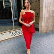 Sexy Pleated Tube Top Skirt for Women