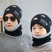 Warm Five-Pointed Star Knit Hat for Parent & Child