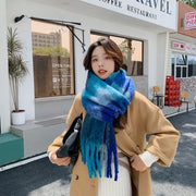 Autumn Warmth Cashmere Plaid Scarf
