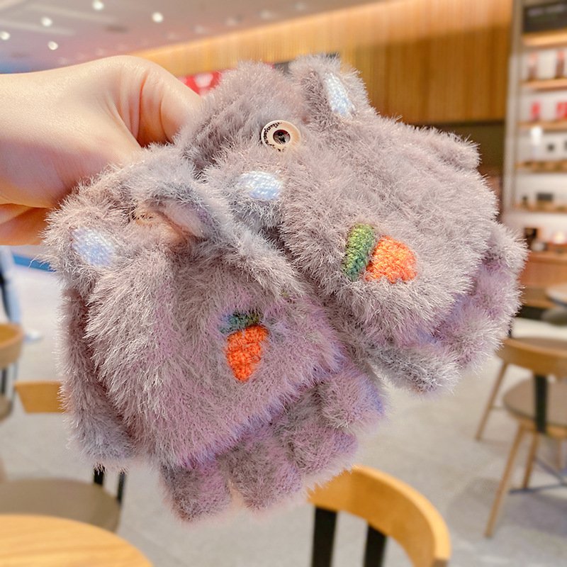 Warm Five Finger Flip Mittens for Baby, Autumn & Winter Gloves