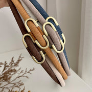Elegant Thin Belt for Women - Adjustable Pigskin Style