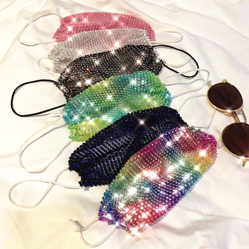 Anti-Odor Rhinestone Face Masks for Men and Women