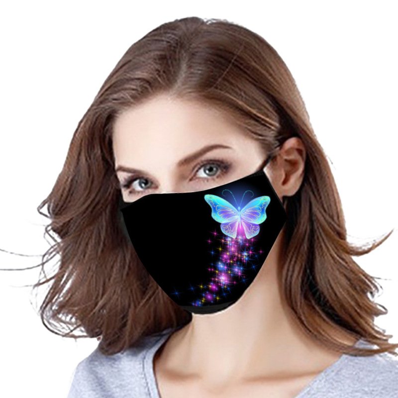Washable Cotton Face Mask with Butterfly Print