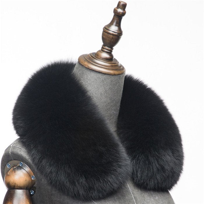 Universal Fox Fur Collar for Cold Weather