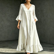 Womens Springsummer New Arrival Cropped-sleeve Dress