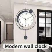 Creative 16 Inch Large Wall Clock With Pendulum Living Room Modern Simple Clock Home Fashion Light Luxury Wall Watch Dining Room Atmospheric Decoration Clock