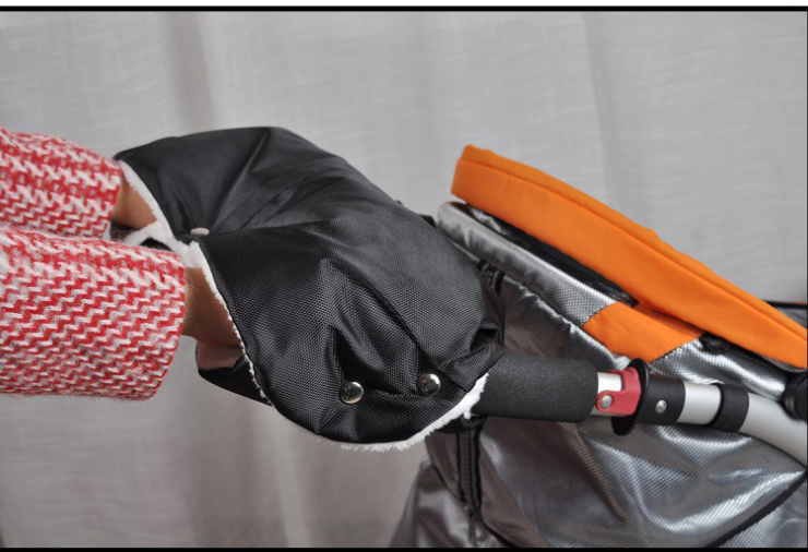 Windproof Plush Stroller Gloves for Unisex