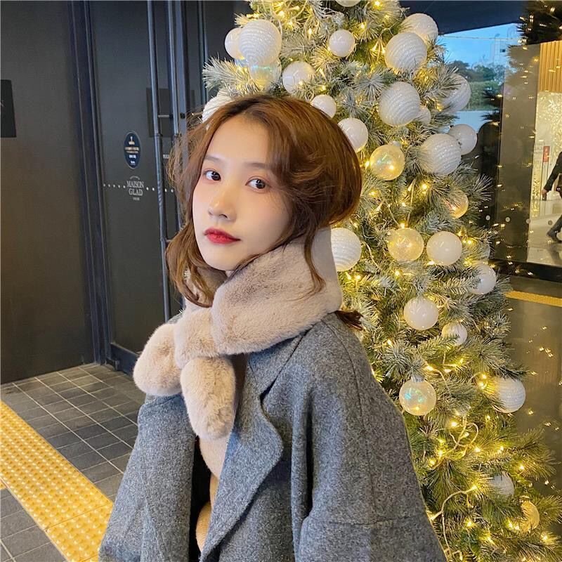 Soft Faux Fur Scarf for Women, Plush Collar