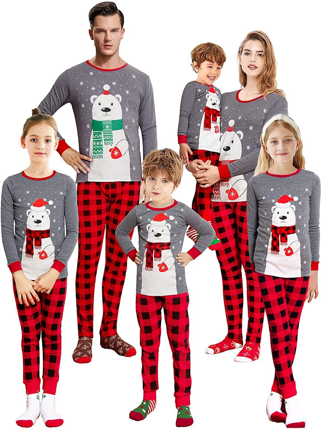 Cozy Bear Print Family Suit for Christmas