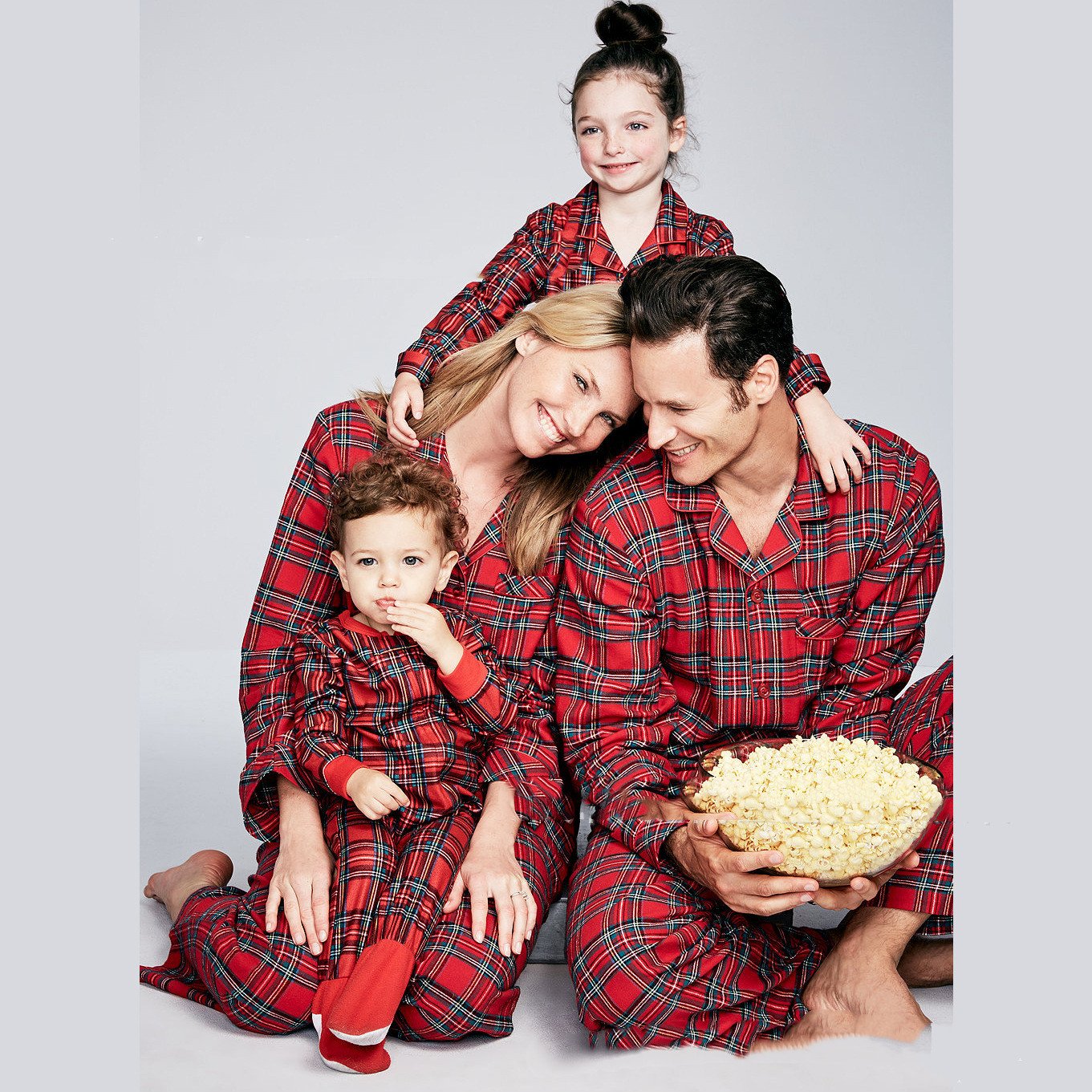 Cozy Parent-Child Red Plaid Suit Set
