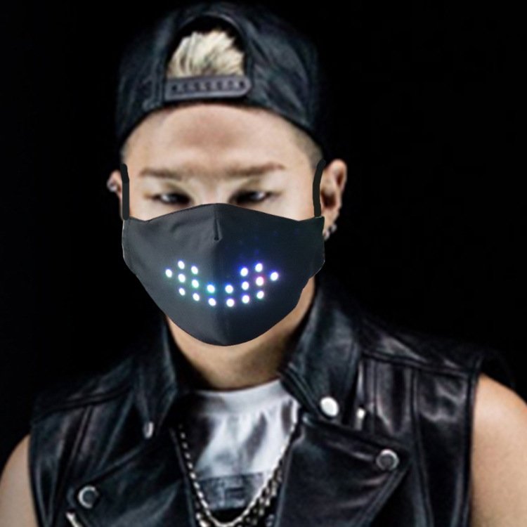 Voice-Control Party Face Mask with LED Lights