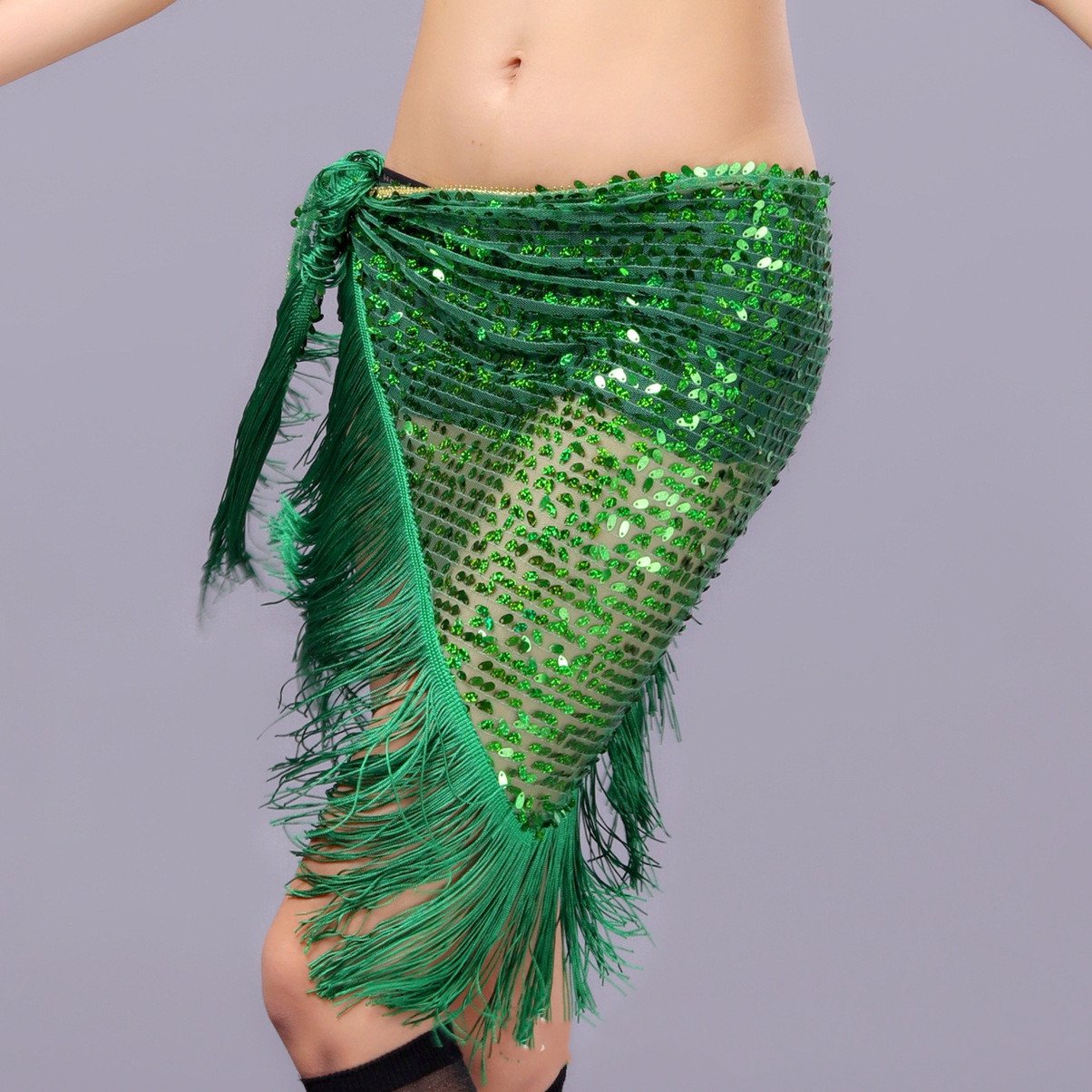 Dance Waist Chain Sequins Tassel Hip Scarf