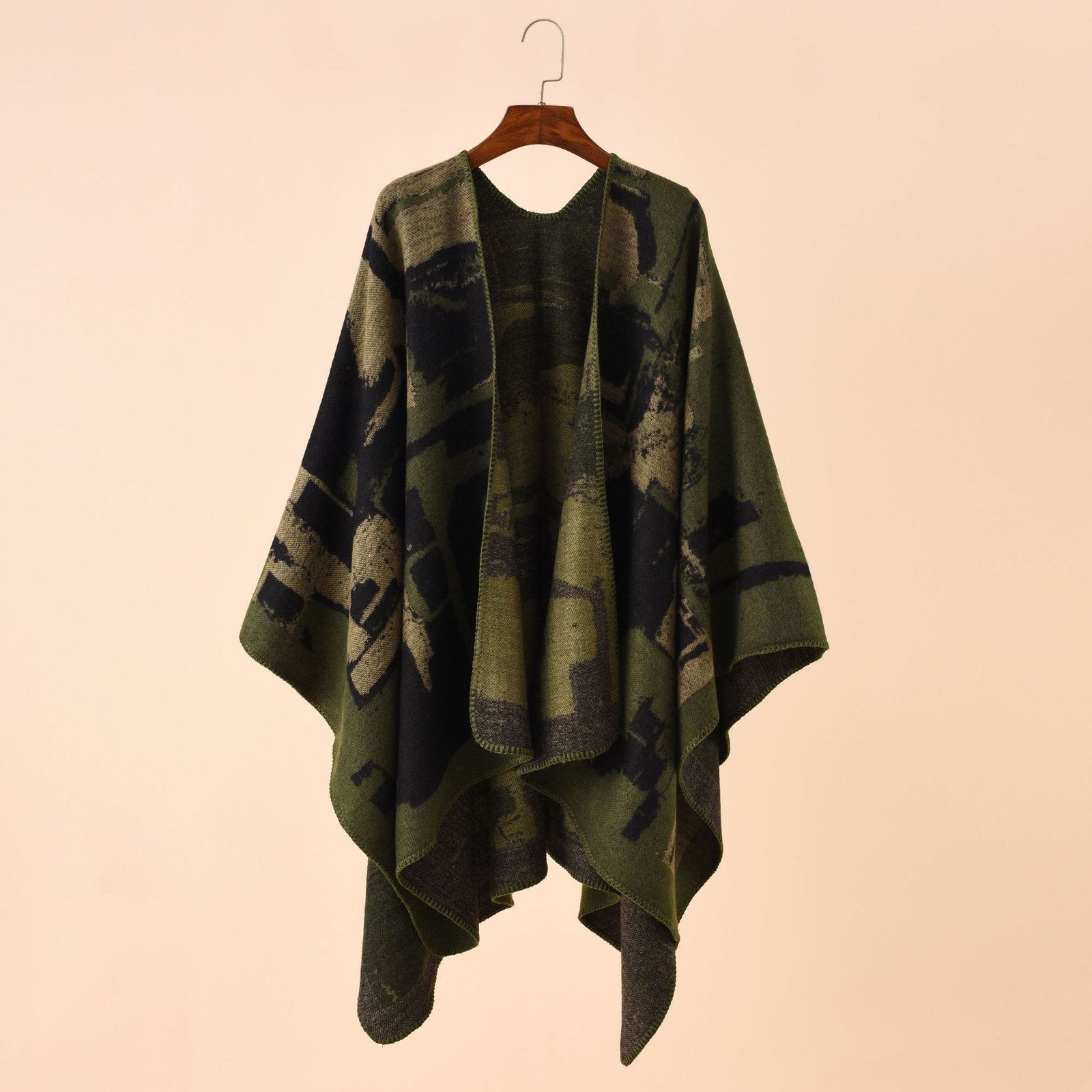 Geometric Check Shawl for Women - Imitation Cashmere