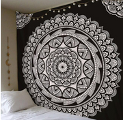Printed Home Tapestry Black and White with Wall Hanging Beach Towel Beach Blanket