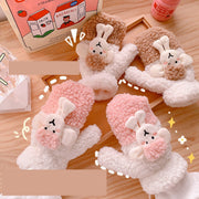 Warm Plush Cartoon Gloves for Women