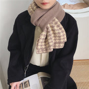 Dual-Use Houndstooth Woolen Scarf for Men & Women