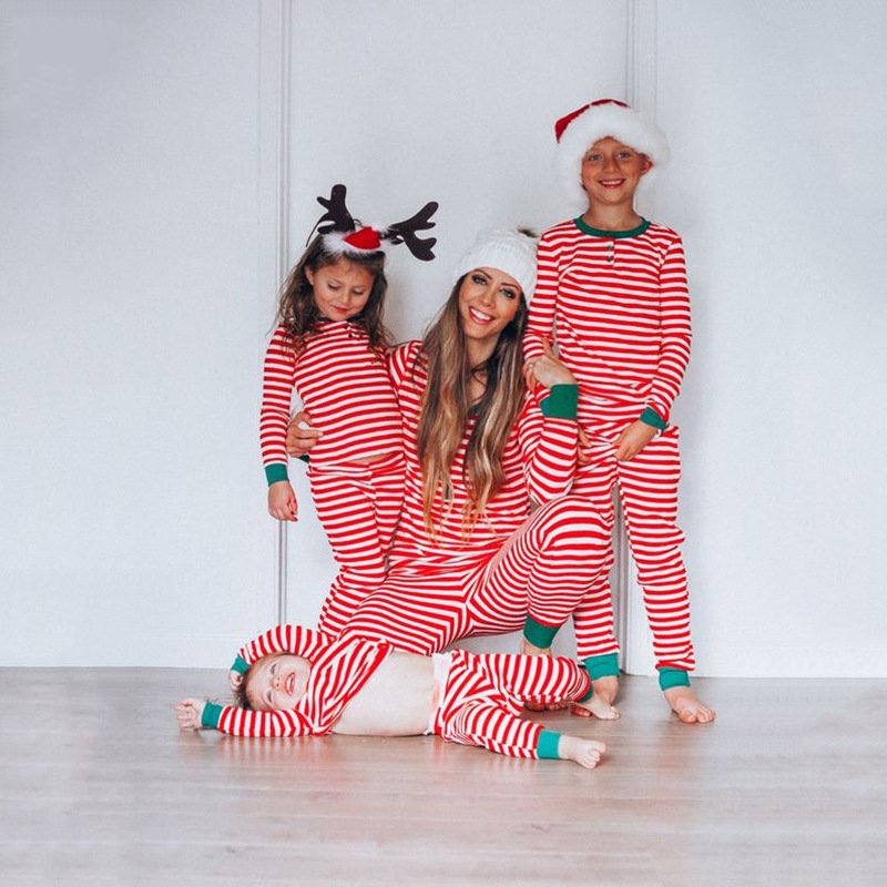 Urban Striped Casual Two-Piece Suit for Adults & Kids